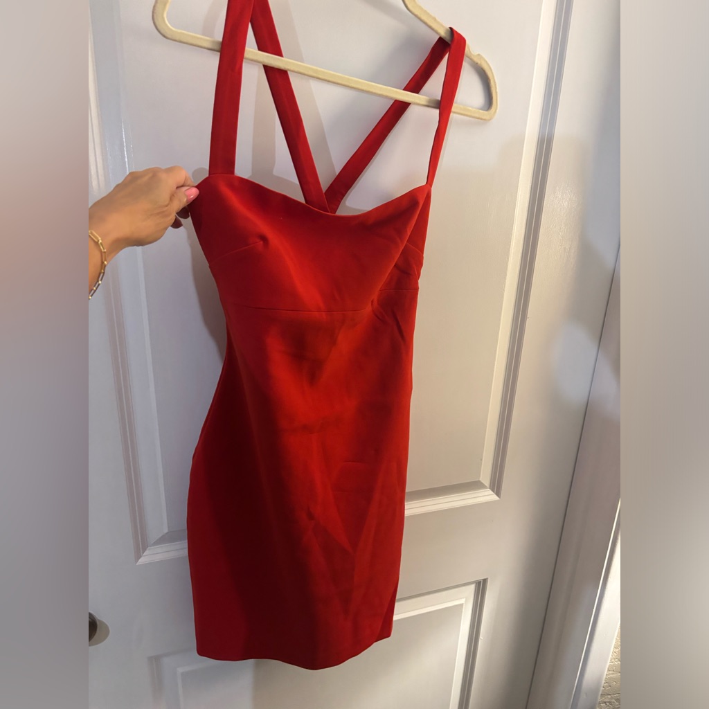 Likely Red Strappy Bodycon Dress Sz 4 Nwt